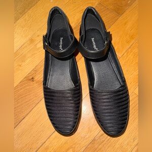 BareTraps Black Flats with Ankle Strap